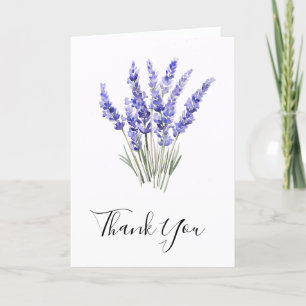 Simple Lavender Sprigs Flowers Watercolor Thank You Card
