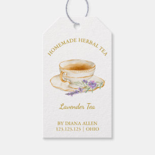 Simple Lavender Tea Hang Tag l White