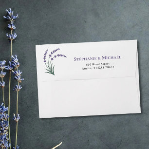 Simple Lavender Wedding Envelope