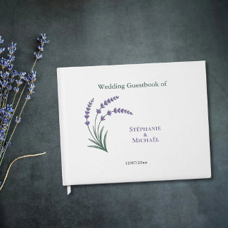 Simple Lavender Wedding Guest Book