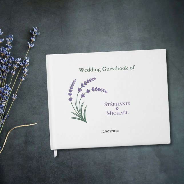 Simple Lavender Wedding Guest Book (Simple Lavender Wedding Guest Book)