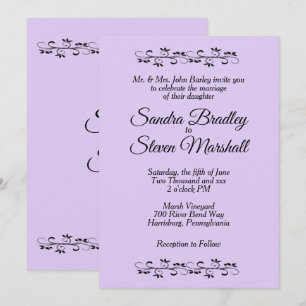 Simple Lavender Wedding Invitation