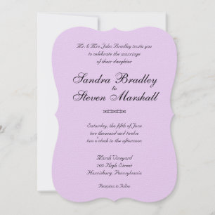 Simple Lavender Wedding Invitations