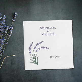 Simple Lavender Wedding Napkin