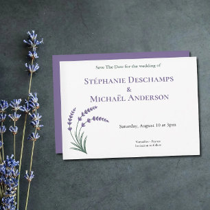 Simple Lavender Wedding Save The Date Invitation