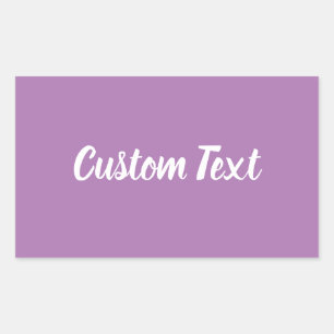 Simple Lavender with White Script Text Template Rectangular Sticker