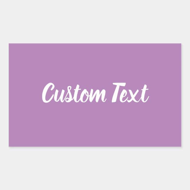 Simple Lavender with White Script Text Template Rectangular Sticker (Front)