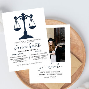 Simple Law University Graduation Party Invitation