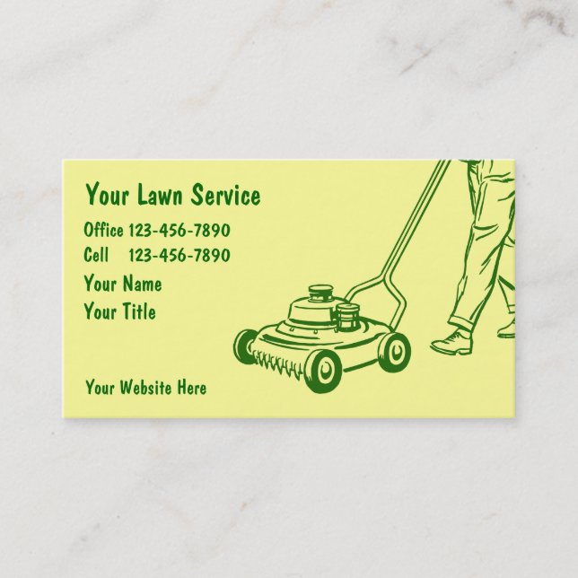 Simple Lawn Care Business Cards (Front)