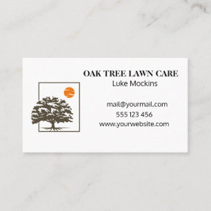 Simple Lawn Care Landscaping Logo Business Card