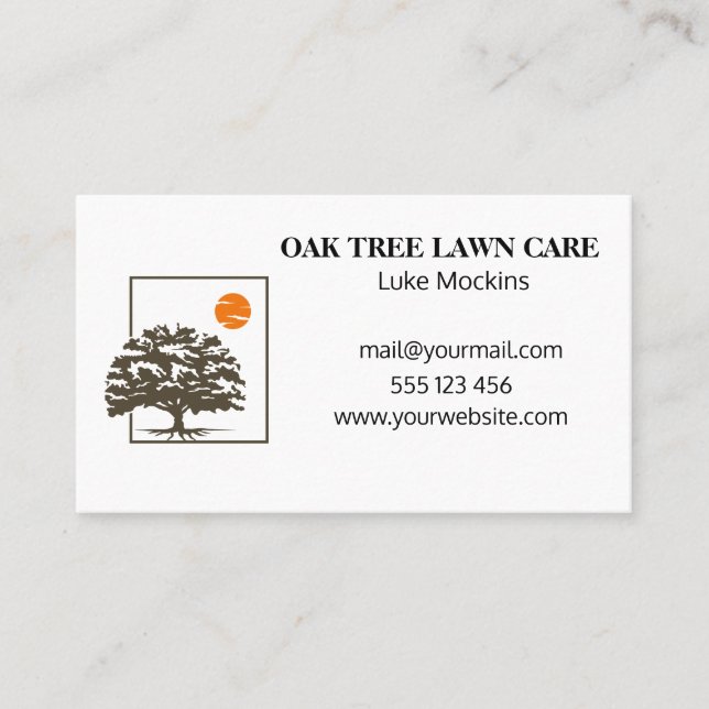 Simple Lawn Care Landscaping Logo  Business Card (Front)