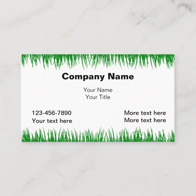 Simple Lawn Mowing Business Cards  (Front)
