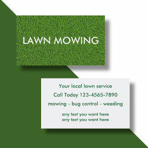 Simple Lawn Mowing Business Cards