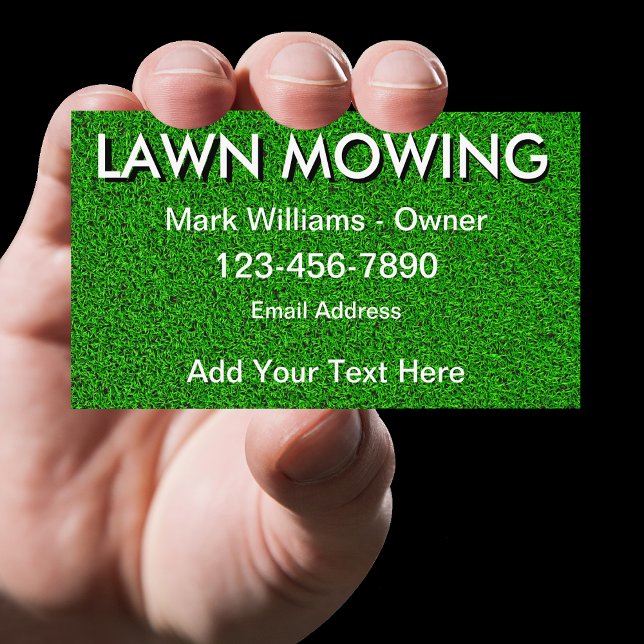 Simple Lawn Mowing Services Business Card (Creator Uploaded)