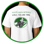 Simple Lawn Service T-Shirt<br><div class="desc">A business work shirt for the lawn service industry with a rider mower emblem symbol text lines you can replace with your company name and contact number or any other information you want to display. Designed for a lawn mowing or Landscaping service.</div>