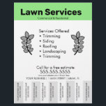 Simple Lawn Services Template Photo Tear Off Flyer<br><div class="desc">Modern Flyers for Lawn Services</div>