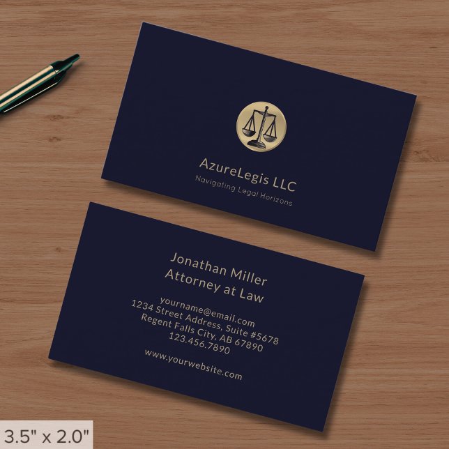 Simple Lawyer Business Card with Gold Emblem (Creator Uploaded)