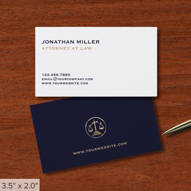 Simple Lawyer Justice Scale Business Card (Creator Uploaded)