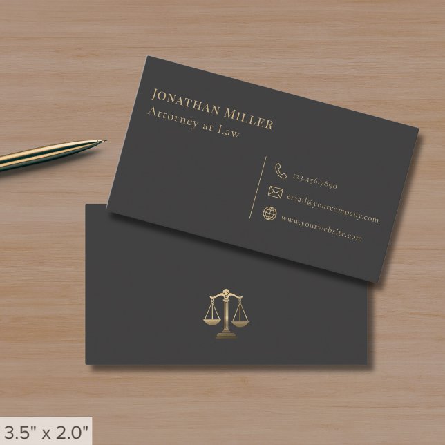 Simple Lawyer Scales of Justice Business Card (Creator Uploaded)