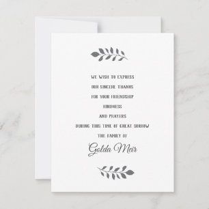 Simple Leaf Border Jewish Sympathy Cards