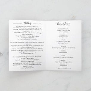 Simple Leaf Funeral Obituary Order of Service  Programme