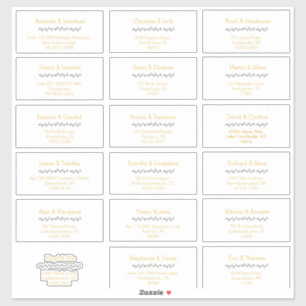 Simple Leaf Gold Wedding Guest Address Labels