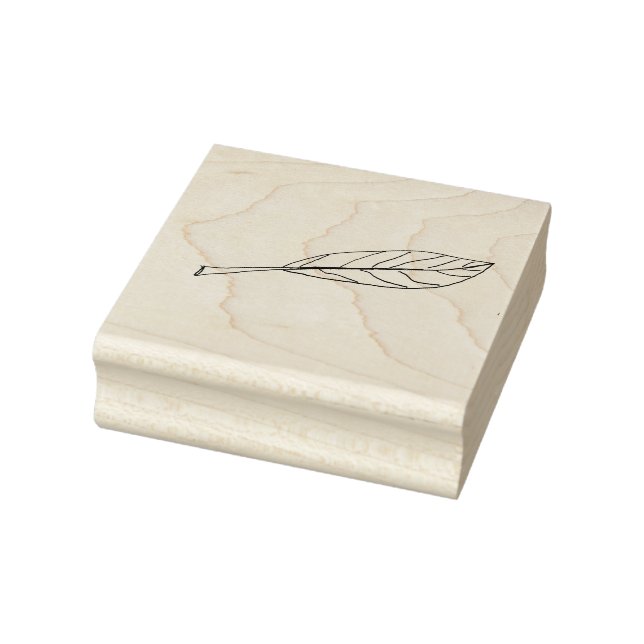 Simple Leaf, Hand rawn original art Rubber Stamp (Stamp)