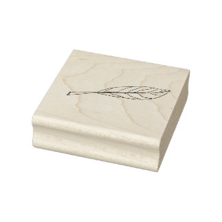 Simple Leaf, Hand rawn original art Rubber Stamp