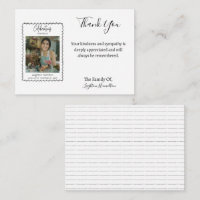 Simple Leaf Photo Sympathy Thank You Card