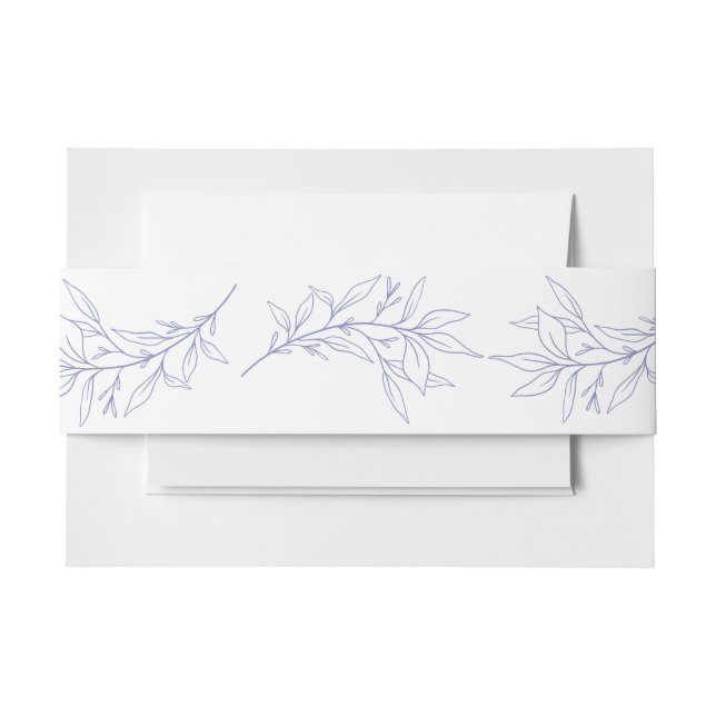 Simple Leaf Wedding Invitation Belly Band (Front Example)