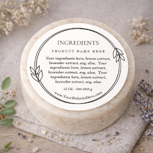 Simple Leaf Wreath Ingredients Product Label