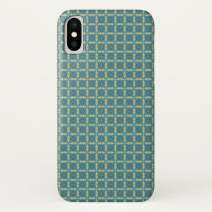 Simple leaves pattern in blue iPhone x case