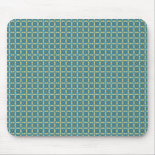 Simple leaves pattern in blue mouse mat