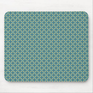 Simple leaves pattern in blue mouse mat
