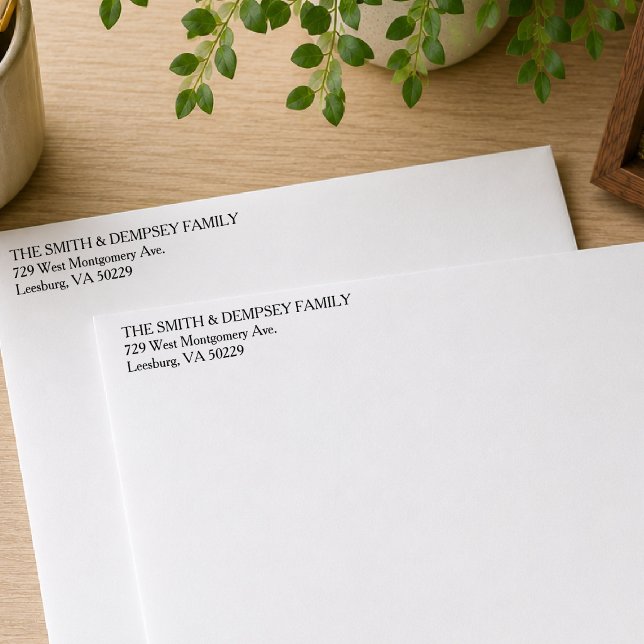 Simple Left Aligned Return Address Pre Printed Envelope (Creator Uploaded)