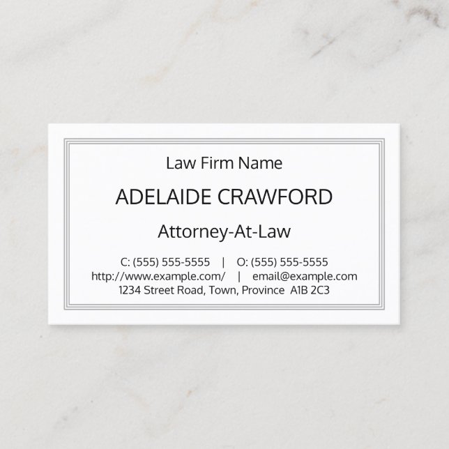 Simple, Legal Professional Business Card (Front)