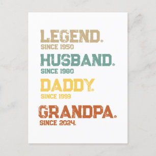 Simple Legend Husband Daddy Grandpa Custom  Holiday Postcard