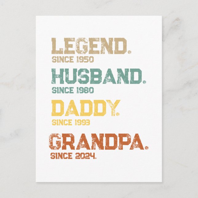 Simple Legend Husband Daddy Grandpa Custom  Holiday Postcard (Front)