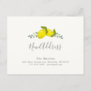 Simple Lemon Citrus Floral Moving Announcement