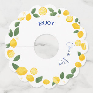 Simple lemon customise  wine tag 