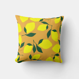 Simple lemon pattern, orange background. cushion