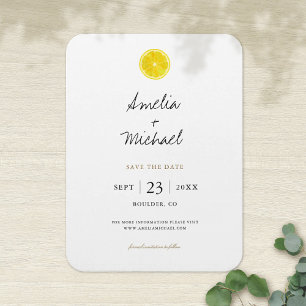 Simple Lemon Save the Date Magnet