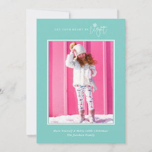 Simple Let Your Heart Be Light Photo Holiday Card