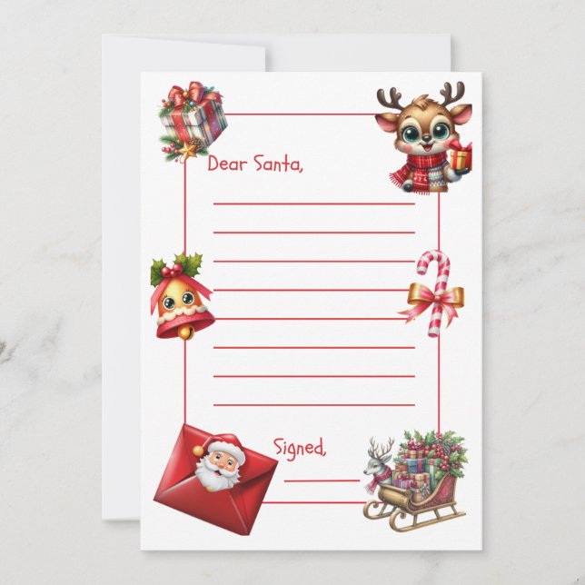 Simple Letter to Santa Invitation (Front)