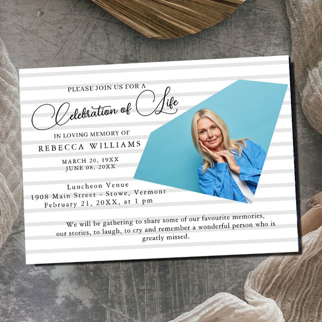 Simple Lettering Celebration of Life Invitations (Creator Uploaded)