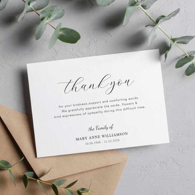 simple lettering funeral thank you note (Creator Uploaded)
