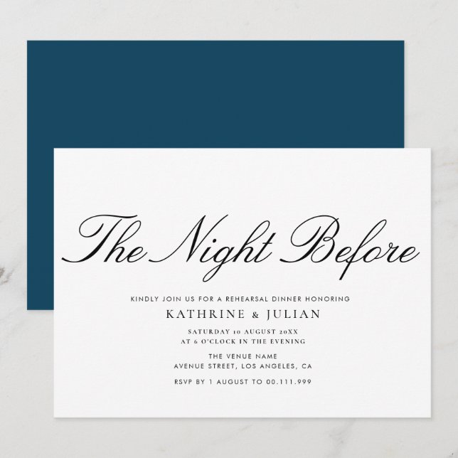 simple lettering rehearsal dinner invitation (Front/Back)