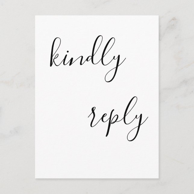 Simple lettering rsvp wedding postcards (Front)