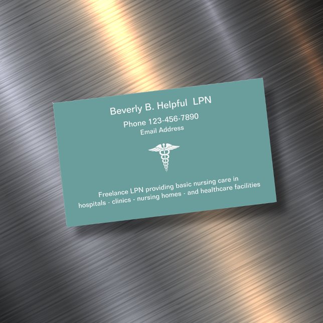 Simple Licensed Practical Nurse LPN Magnetic Business Card (Creator Uploaded)