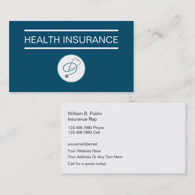 Simple Life Insurance Business Cards (Front/Back)